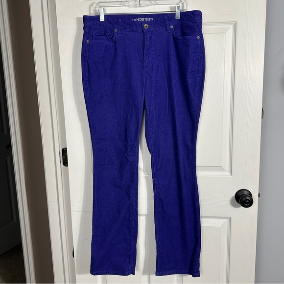 Lands End mid rise straight corduroy, purple, size 14, bold, vibrant - Picture 1 of 10
